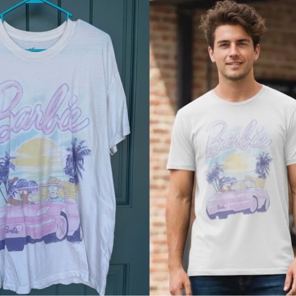 Hollister Barbie Dream Car Graphic Tee Shirt L Large Vintage Y2K